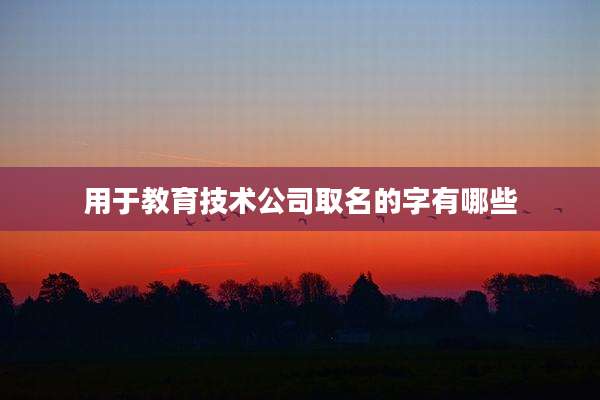 用于教育技术公司取名的字有哪些