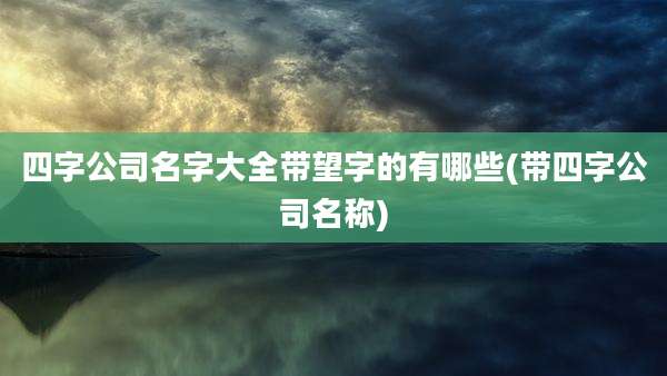 四字公司名字大全带望字的有哪些(带四字公司名称)