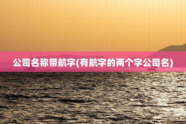 公司名称带航字(有航字的两个字公司名)