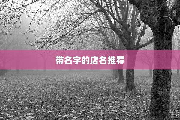带名字的店名推荐
