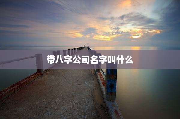 带八字公司名字叫什么