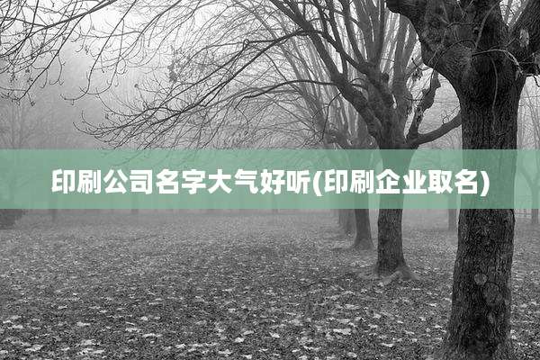 印刷公司名字大气好听(印刷企业取名)