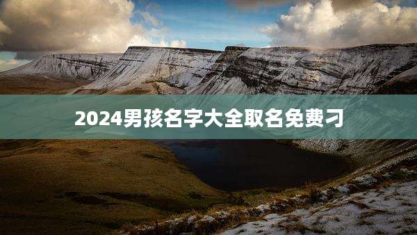 2024男孩名字大全取名免费刁
