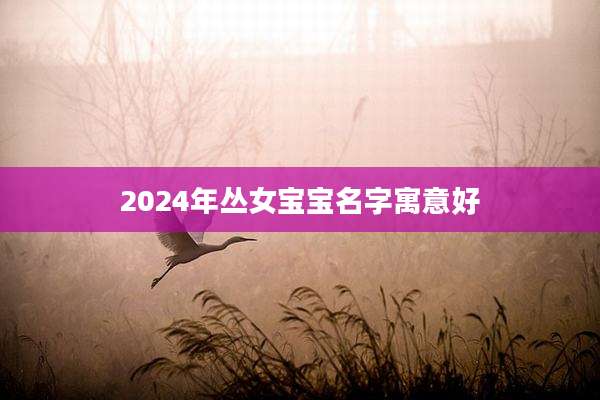 2024年丛女宝宝名字寓意好