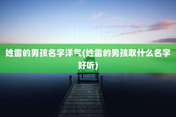 姓雷的男孩名字洋气(姓雷的男孩取什么名字好听)
