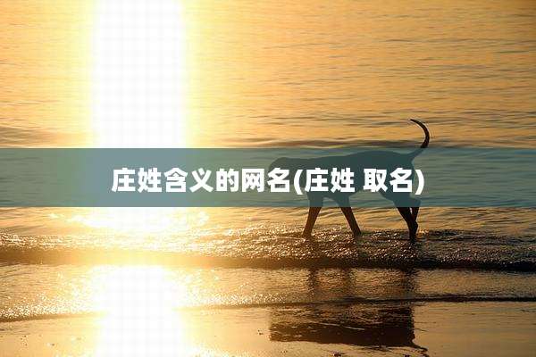庄姓含义的网名(庄姓 取名)