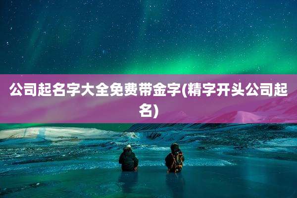 公司起名字大全免费带金字(精字开头公司起名)
