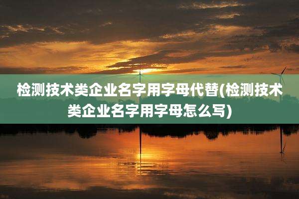检测技术类企业名字用字母代替(检测技术类企业名字用字母怎么写)