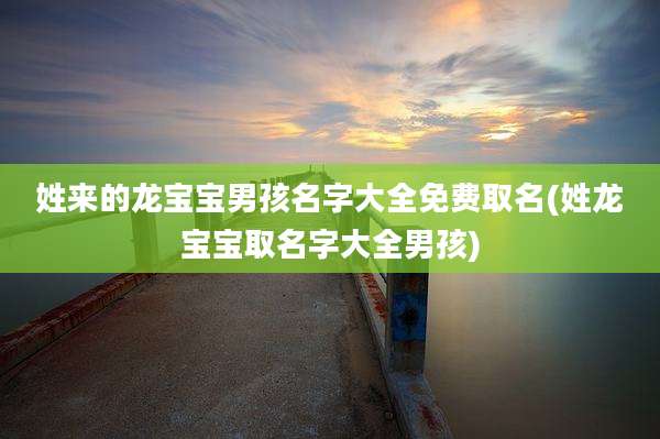 姓来的龙宝宝男孩名字大全免费取名(姓龙宝宝取名字大全男孩)