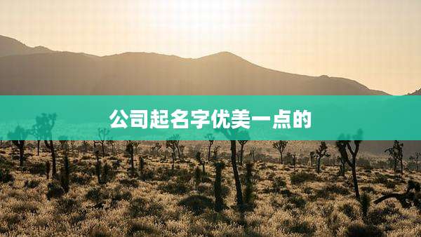 公司起名字优美一点的