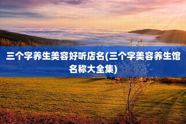 三个字养生美容好听店名(三个字美容养生馆名称大全集)