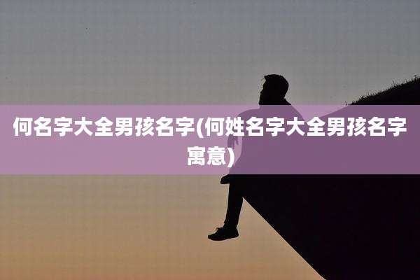 何名字大全男孩名字(何姓名字大全男孩名字寓意)