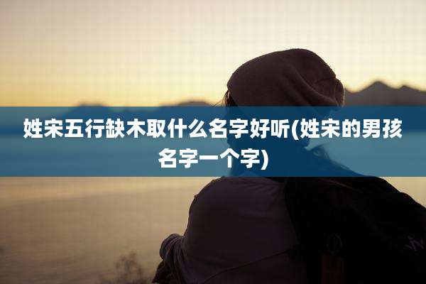 姓宋五行缺木取什么名字好听(姓宋的男孩名字一个字)