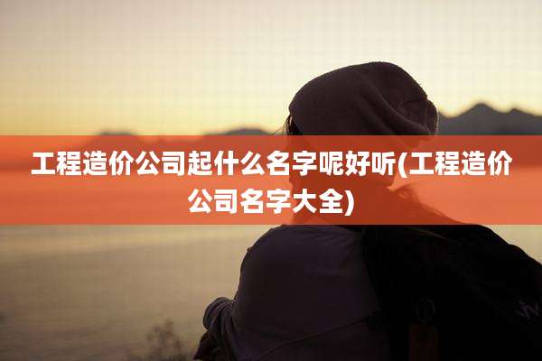 工程造价公司起什么名字呢好听(工程造价公司名字大全)