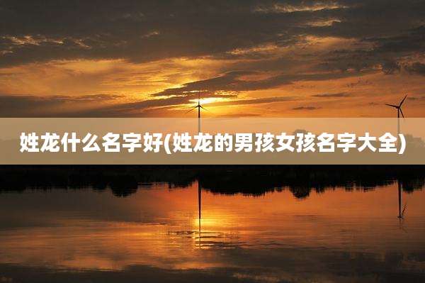 姓龙什么名字好(姓龙的男孩女孩名字大全)