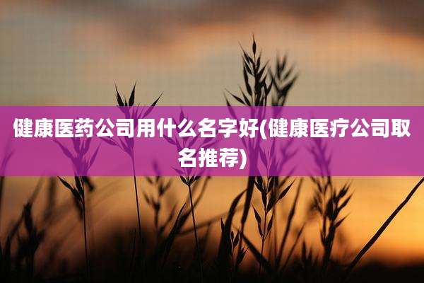 健康医药公司用什么名字好(健康医疗公司取名推荐)