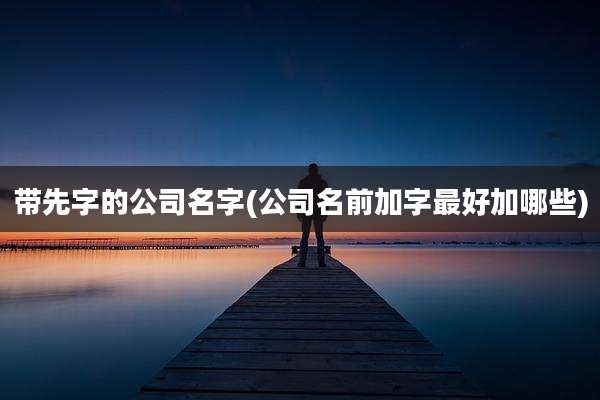 带先字的公司名字(公司名前加字最好加哪些)