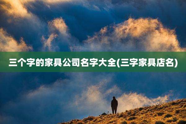三个字的家具公司名字大全(三字家具店名)
