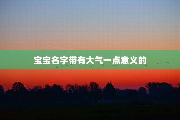 宝宝名字带有大气一点意义的