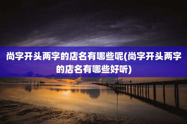尚字开头两字的店名有哪些呢(尚字开头两字的店名有哪些好听)