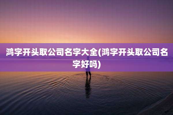鸿字开头取公司名字大全(鸿字开头取公司名字好吗)