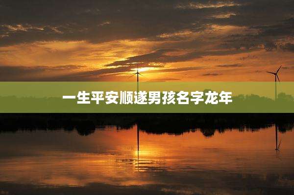 一生平安顺遂男孩名字龙年