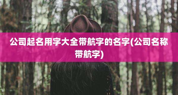 公司起名用字大全带航字的名字(公司名称带航字)