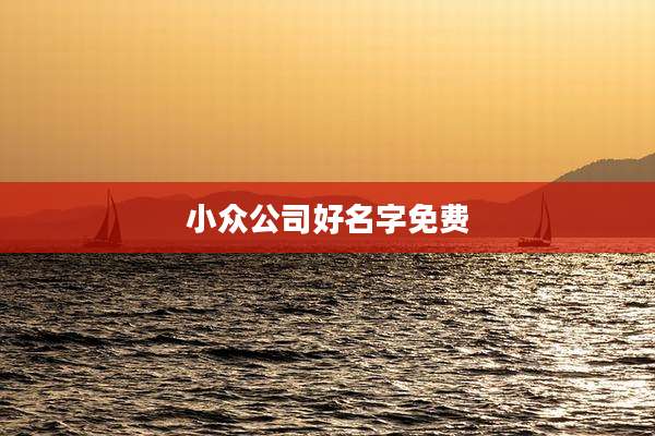 小众公司好名字免费