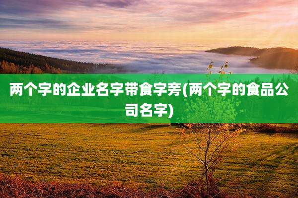 两个字的企业名字带食字旁(两个字的食品公司名字)