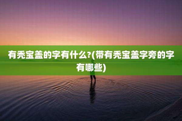 有秃宝盖的字有什么?(带有秃宝盖字旁的字有哪些)