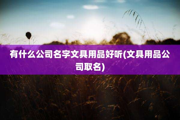 有什么公司名字文具用品好听(文具用品公司取名)