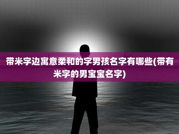 带米字边寓意柔和的字男孩名字有哪些(带有米字的男宝宝名字)