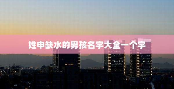 姓申缺水的男孩名字大全一个字