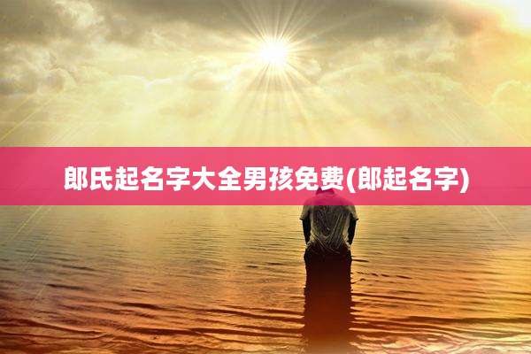 郎氏起名字大全男孩免费(郎起名字)