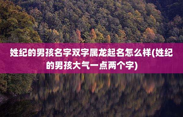 姓纪的男孩名字双字属龙起名怎么样(姓纪的男孩大气一点两个字)