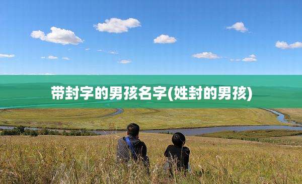 带封字的男孩名字(姓封的男孩)