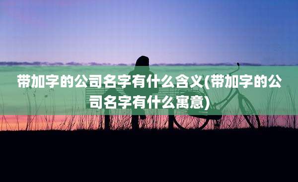 带加字的公司名字有什么含义(带加字的公司名字有什么寓意)