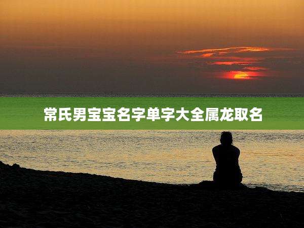 常氏男宝宝名字单字大全属龙取名
