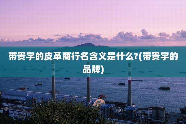 带贵字的皮革商行名含义是什么?(带贵字的品牌)