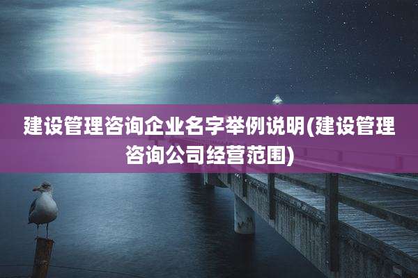 建设管理咨询企业名字举例说明(建设管理咨询公司经营范围)