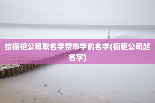 给橱柜公司取名字带市字的名字(橱柜公司起名字)
