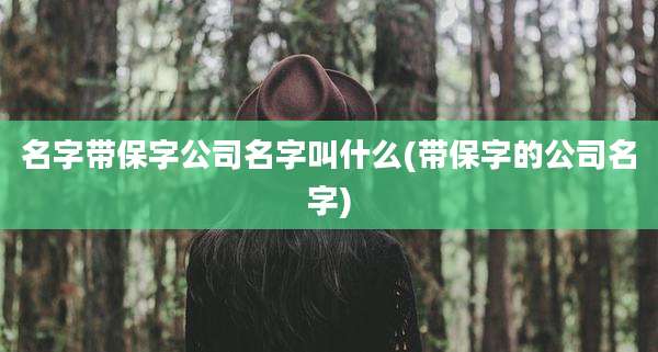 名字带保字公司名字叫什么(带保字的公司名字)