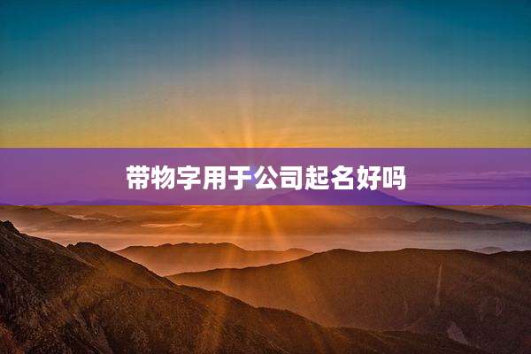 带物字用于公司起名好吗