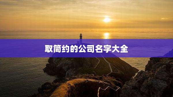 取简约的公司名字大全