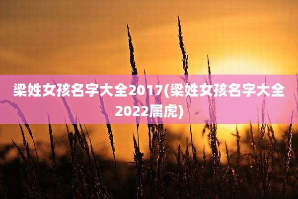 梁姓女孩名字大全2017(梁姓女孩名字大全2022属虎)