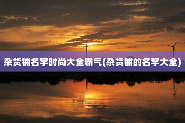 杂货铺名字时尚大全霸气(杂货铺的名字大全)