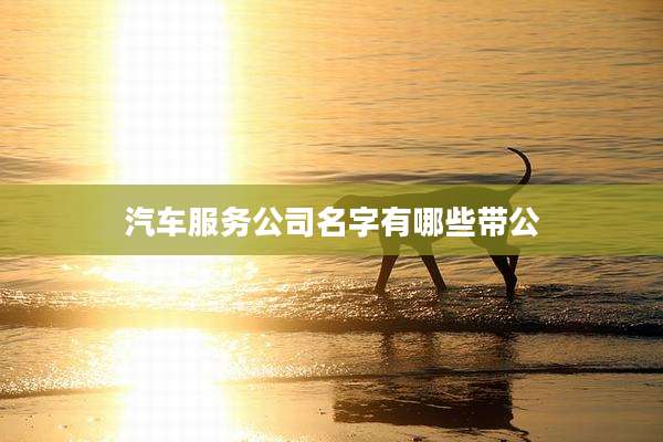 汽车服务公司名字有哪些带公