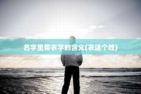 名字里带衣字的含义(衣这个姓)