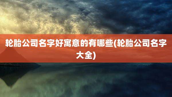 轮胎公司名字好寓意的有哪些(轮胎公司名字大全)