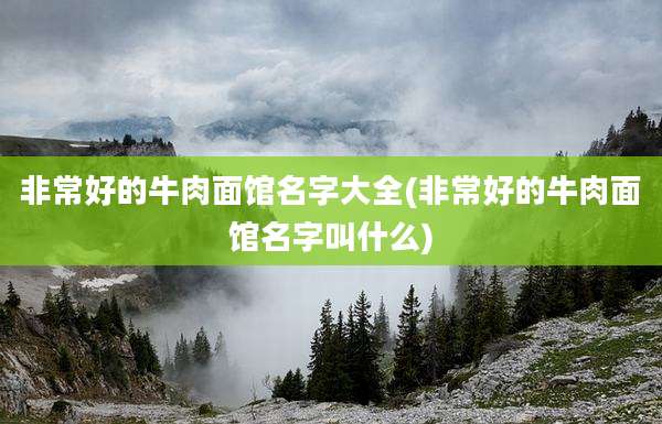 非常好的牛肉面馆名字大全(非常好的牛肉面馆名字叫什么)